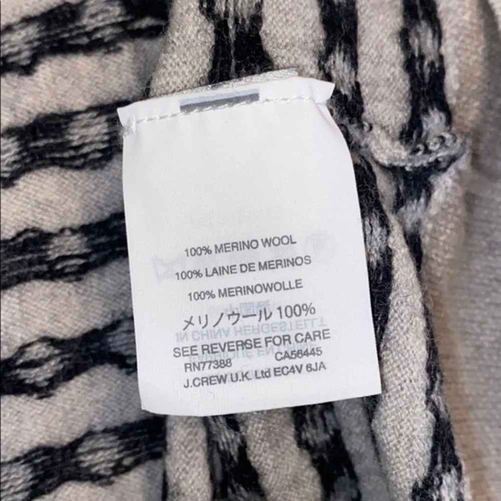 J.Crew polkadot long sleeve sweater gray and black merino wool small